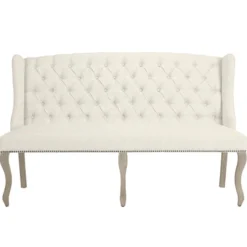 Z Gallerie Archer Banquette - Natural Grey> Dining Bench & Stools