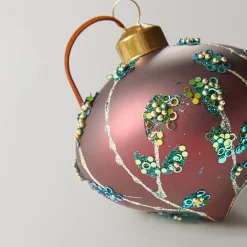 Z Gallerie Beaded Teardrop Ornament - Set of 4><noscript><img width=