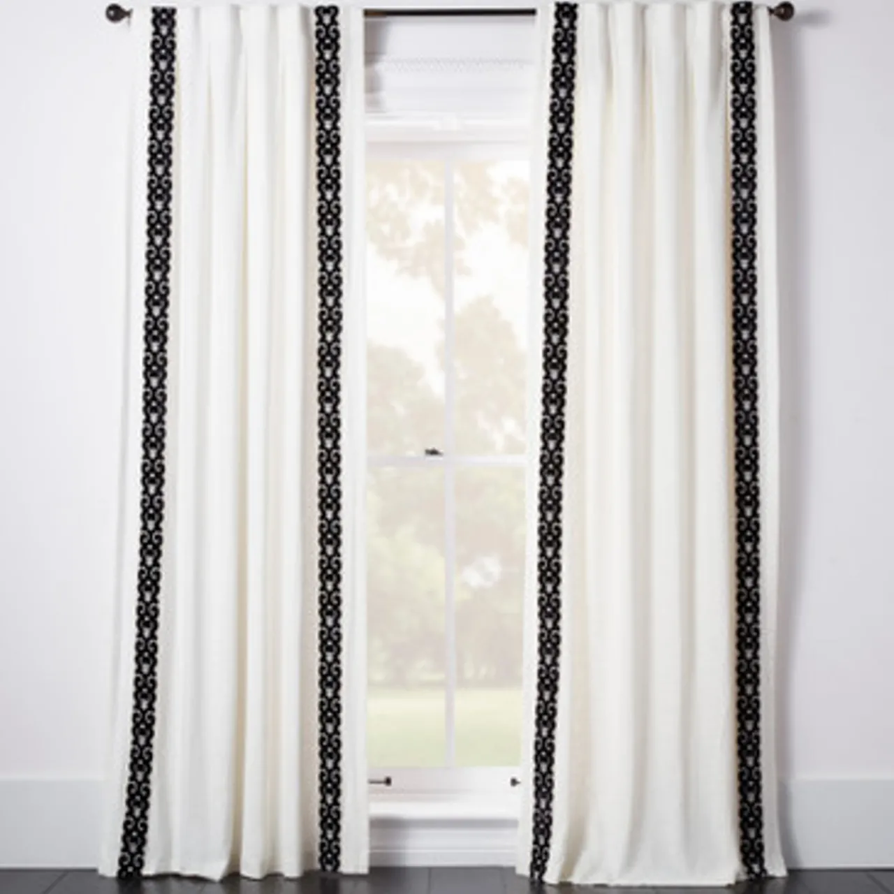 Z Gallerie Chloe Velvet Scroll - Custom> Patterned Window Panels | Custom Window Panels