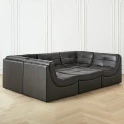Z Gallerie Convo Leather Sectional - 6 PC><noscript><img width=