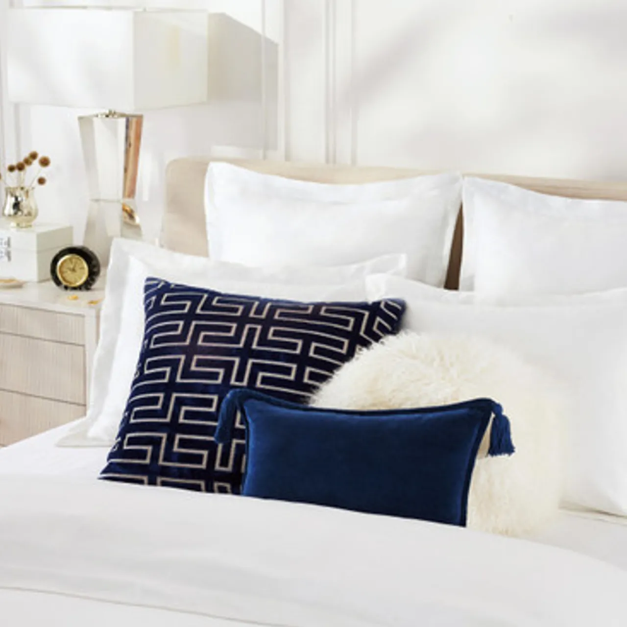 Z Gallerie Empire Pillow 24" - Sapphire> Patterned Pillows | Textile Sale