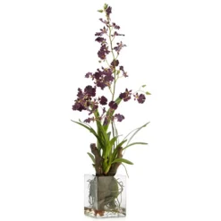 Z Gallerie Faux Oncidium In Glass><noscript><img width=