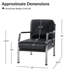 Z Gallerie Giuseppe Modern Genuine Leather Armchair><noscript><img width=