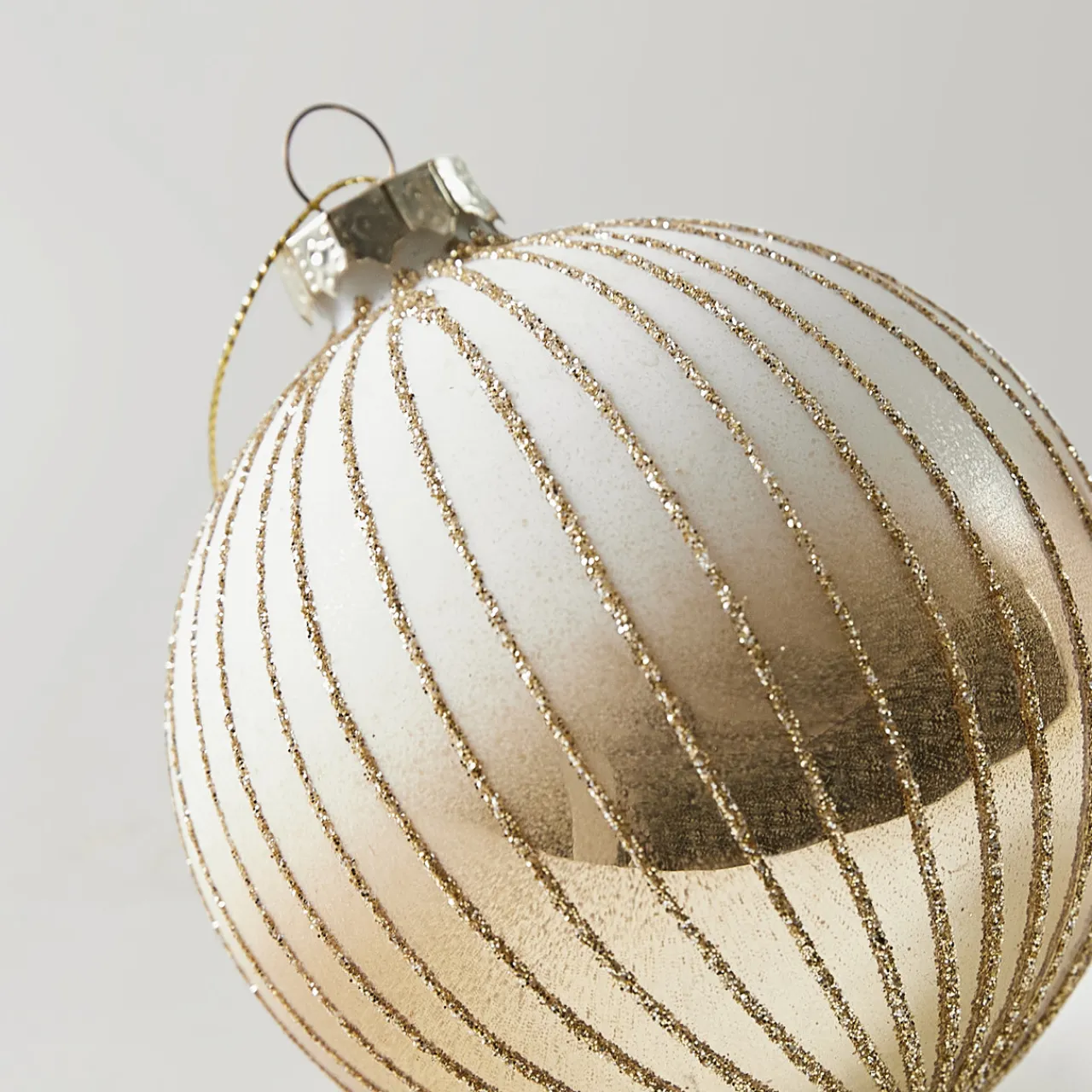 Z Gallerie Glitter Stripe Ornament Gold - Set of 4> Ornaments | Décor Sale