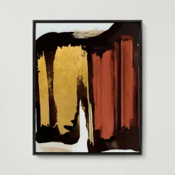 Z Gallerie Golden Red Brushstrokes 2> Series | Framed Art