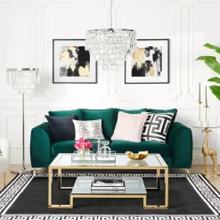 Z Gallerie Greek Key Rug - Black/Ivory><noscript><img width=