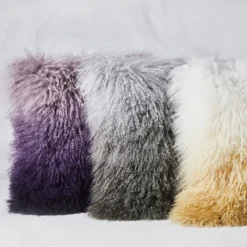 Z Gallerie Ombre Mongolian Pillow 22" - Grey/Charcoal><noscript><img width=
