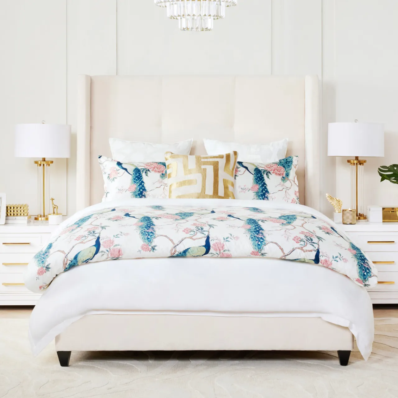 Z Gallerie Pavo Bedding - Ivory> Textile Sale | Printed Bedding