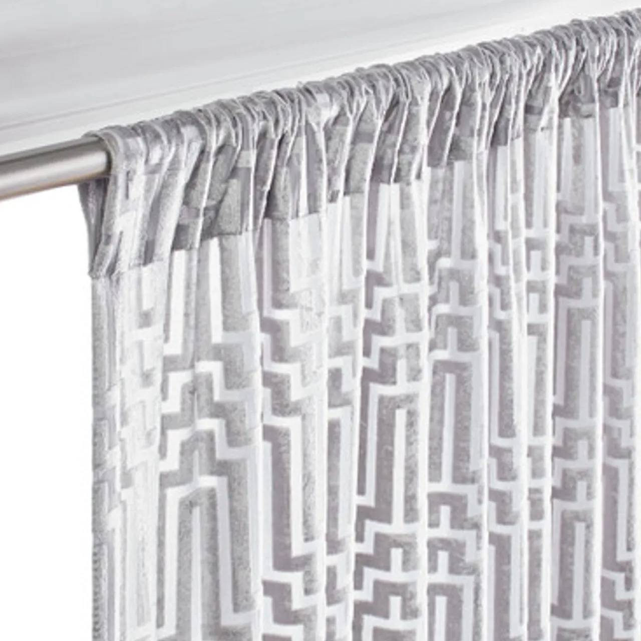 Z Gallerie Porter Panel - Silver> Patterned Window Panels | Textile Sale