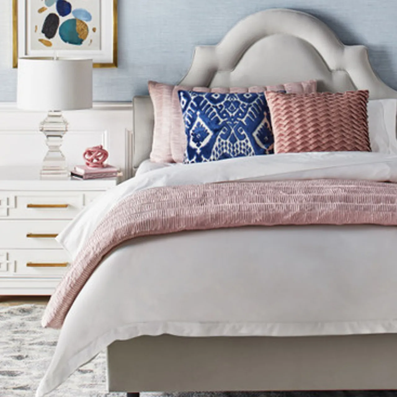 Z Gallerie Savion Bedding - Blush> Textured Bedding | Solid Bedding