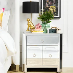 Z Gallerie Simplicity Mirrored Nightstand><noscript><img width=