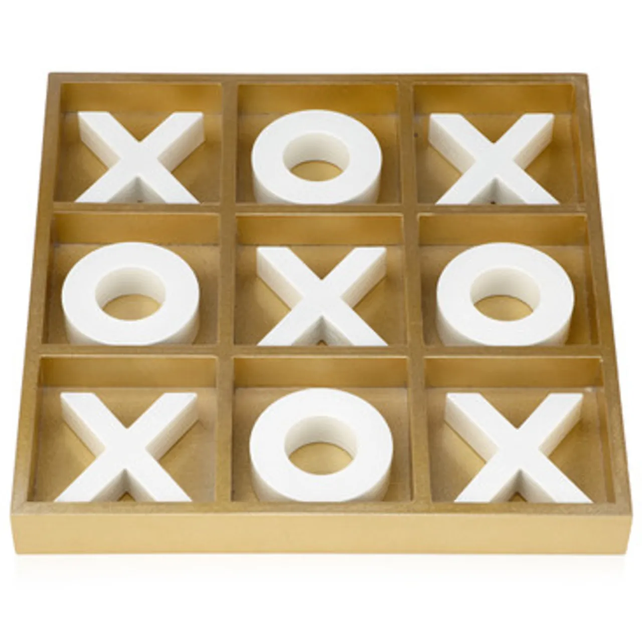 Z Gallerie Tic Tac Toe Game - Gold & White> Games | Décor Sale