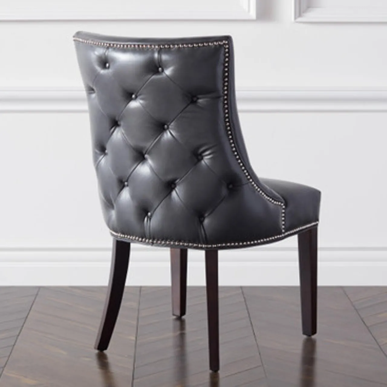 Z Gallerie Versailles Leather Dining Chair - Espresso> Dining Chairs